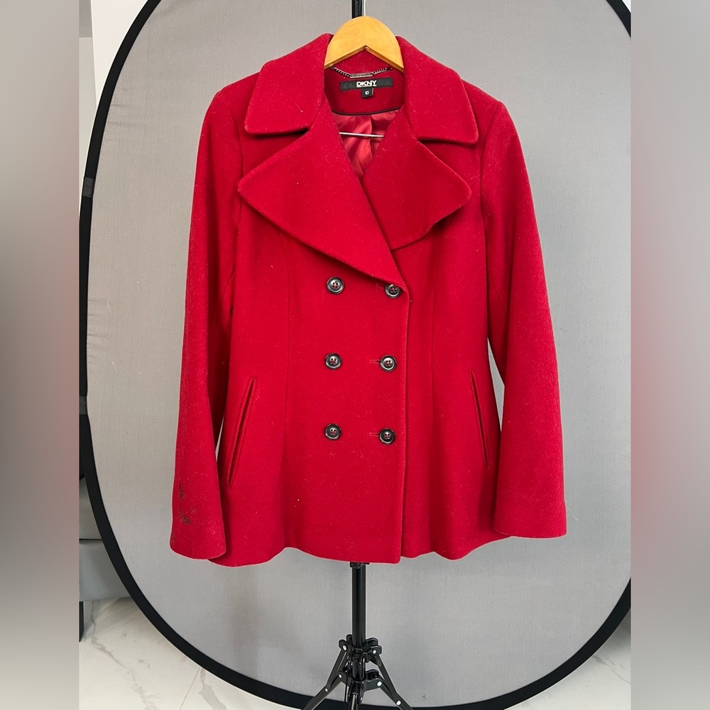 Red DKNY Outdoor Coat